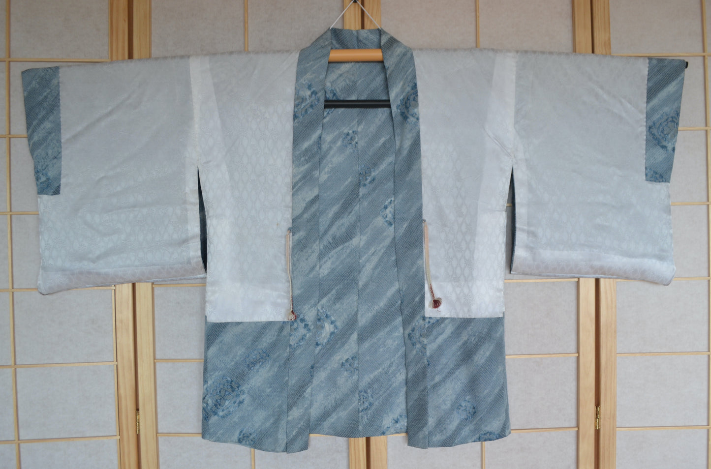 Haori Femme Vintage €98.50 - shibori fleurs, bleu - 0011