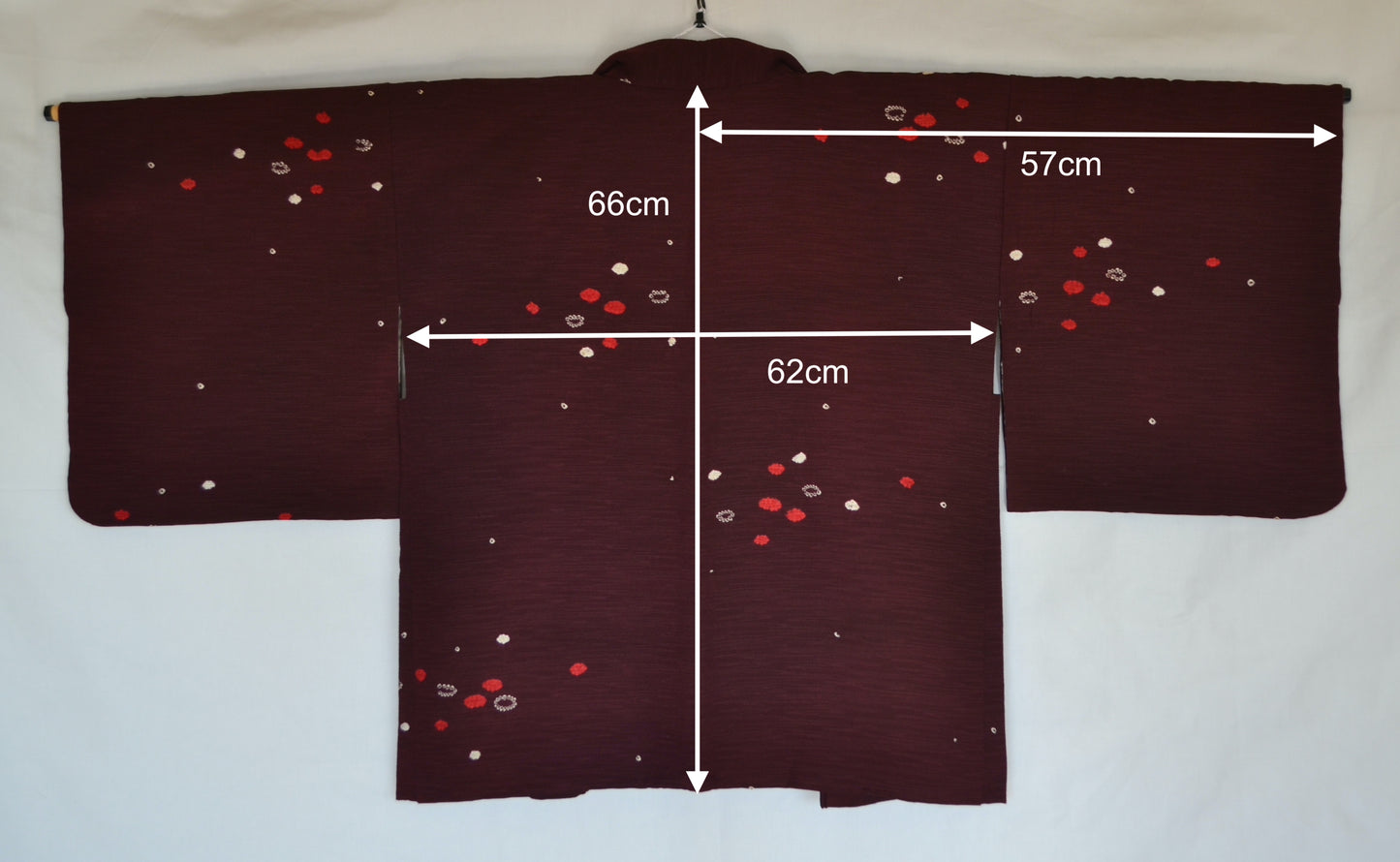 Haori Femme Vintage €89.50 - petites fleurs, bordeaux - 0006