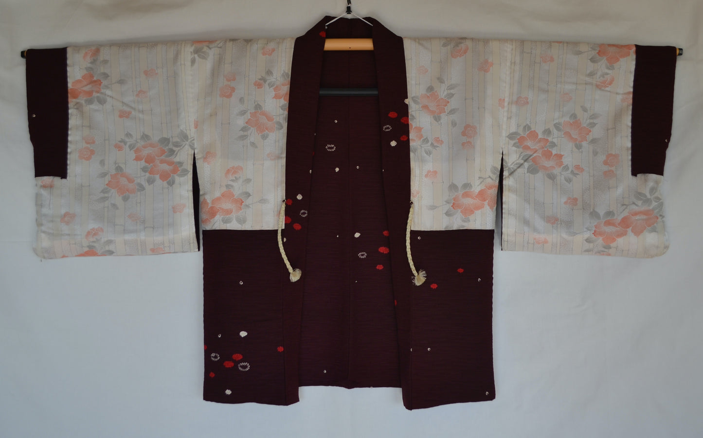 Haori Femme Vintage €89.50 - petites fleurs, bordeaux - 0006