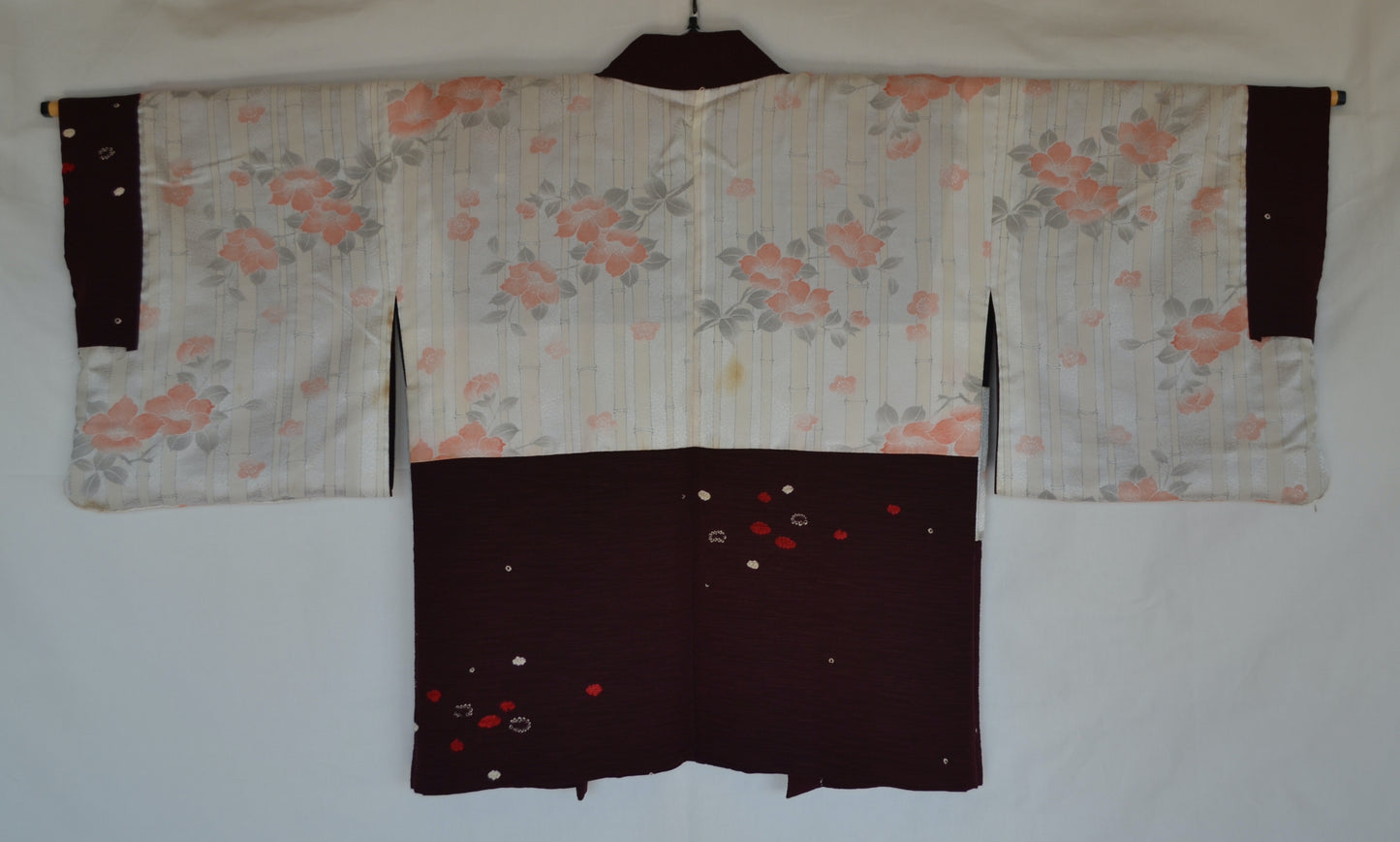 Haori Femme Vintage €89.50 - petites fleurs, bordeaux - 0006