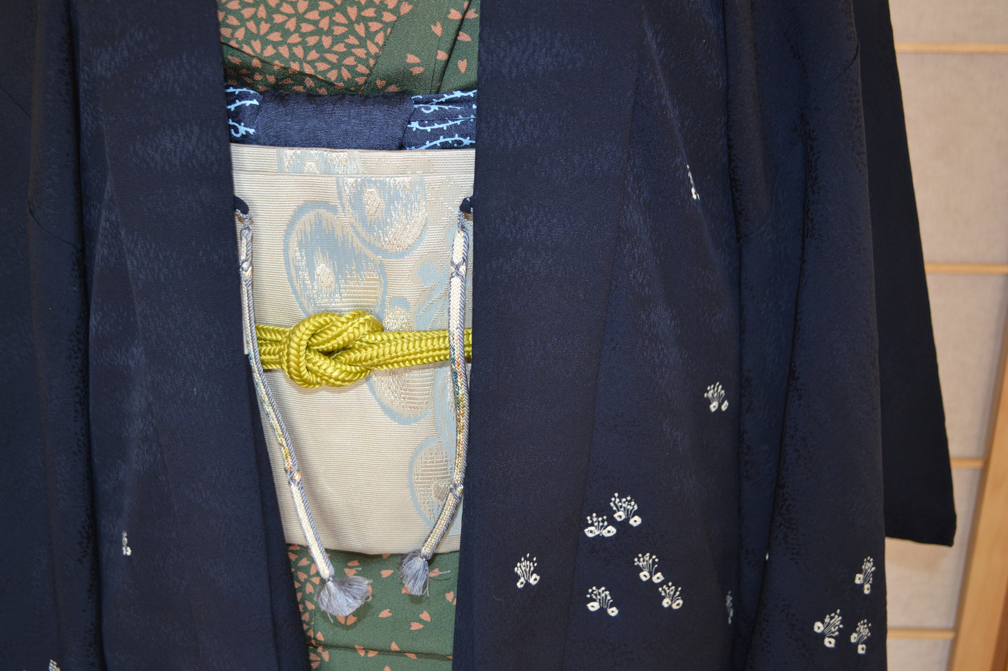 Haori Femme Vintage €89.50 - tissu d'été, bleu marine - 0001