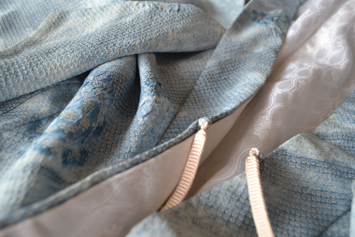 Haori Femme Vintage €98.50 - shibori fleurs, bleu - 0011