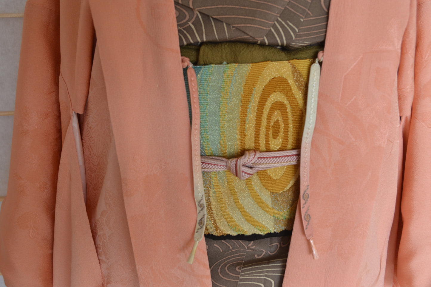 Haori Femme Vintage €75.50 - fleurs et l'eau qui coule, rose - 0005