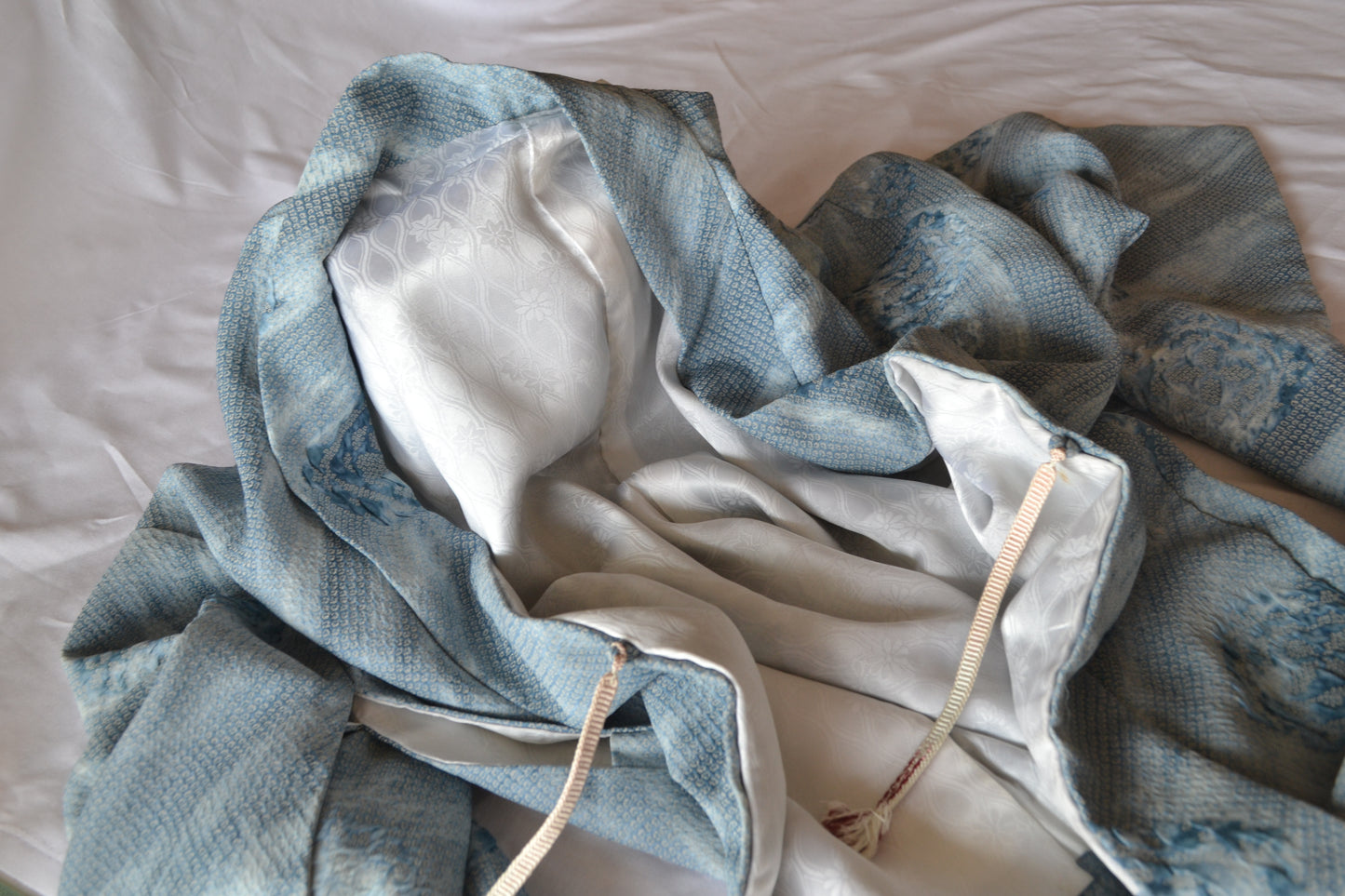 Haori Femme Vintage €98.50 - shibori fleurs, bleu - 0011
