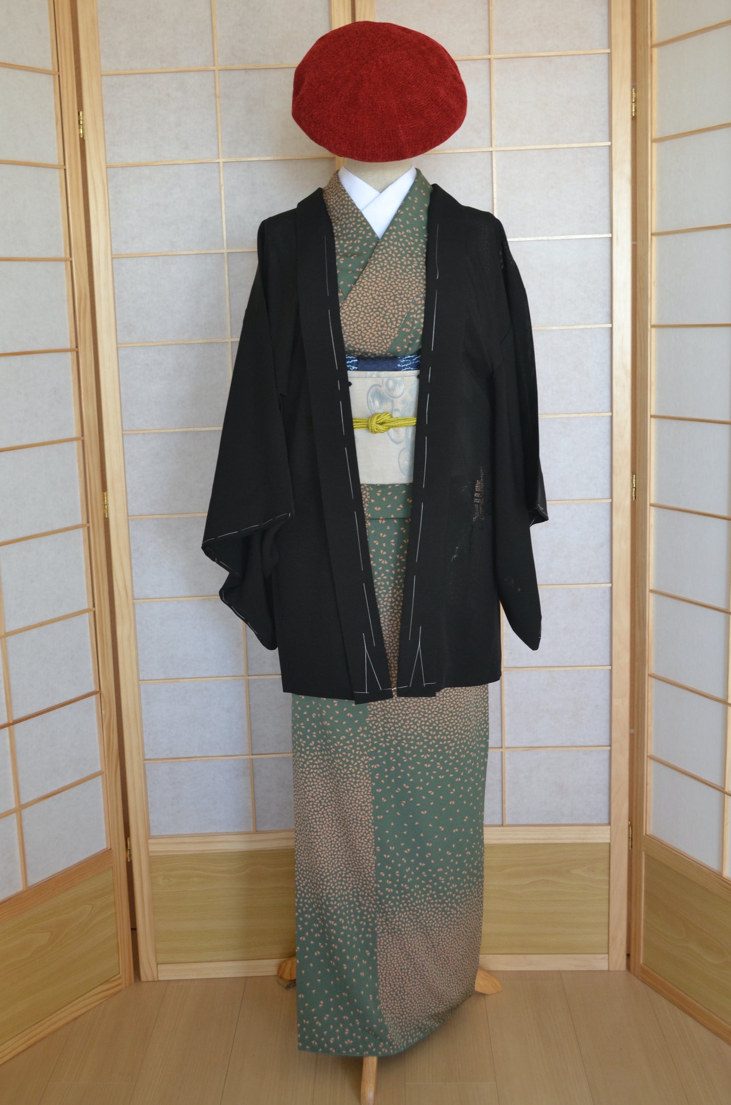 Haori Femme Vintage(tissu d'été) €95.80 - haori d'été, noir - 0014