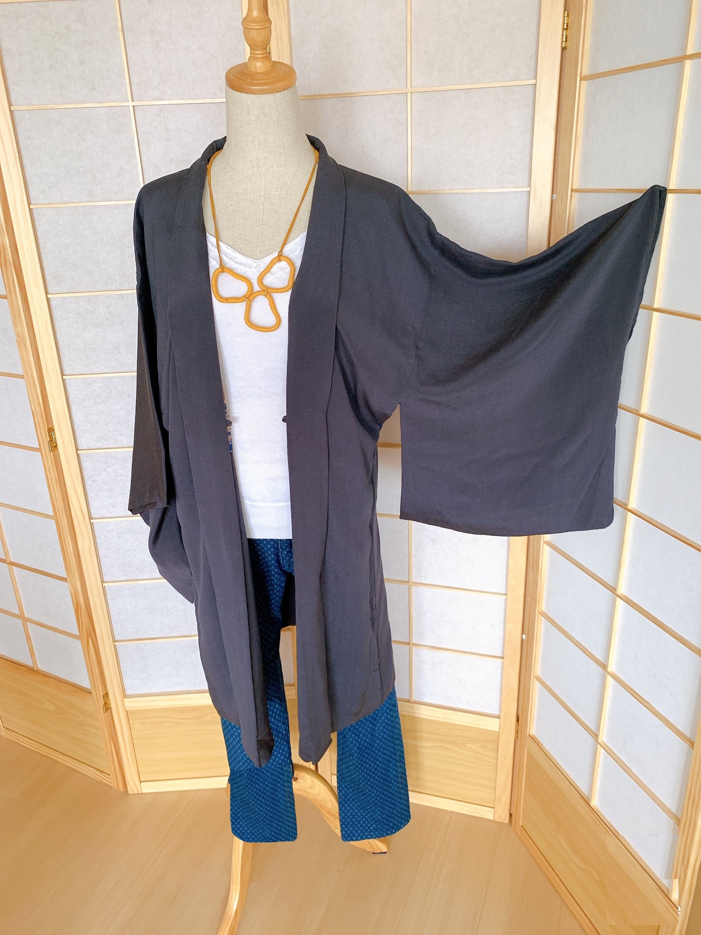 Haori Femme Vintage €109.50 - plaine, gris foncé - 0012