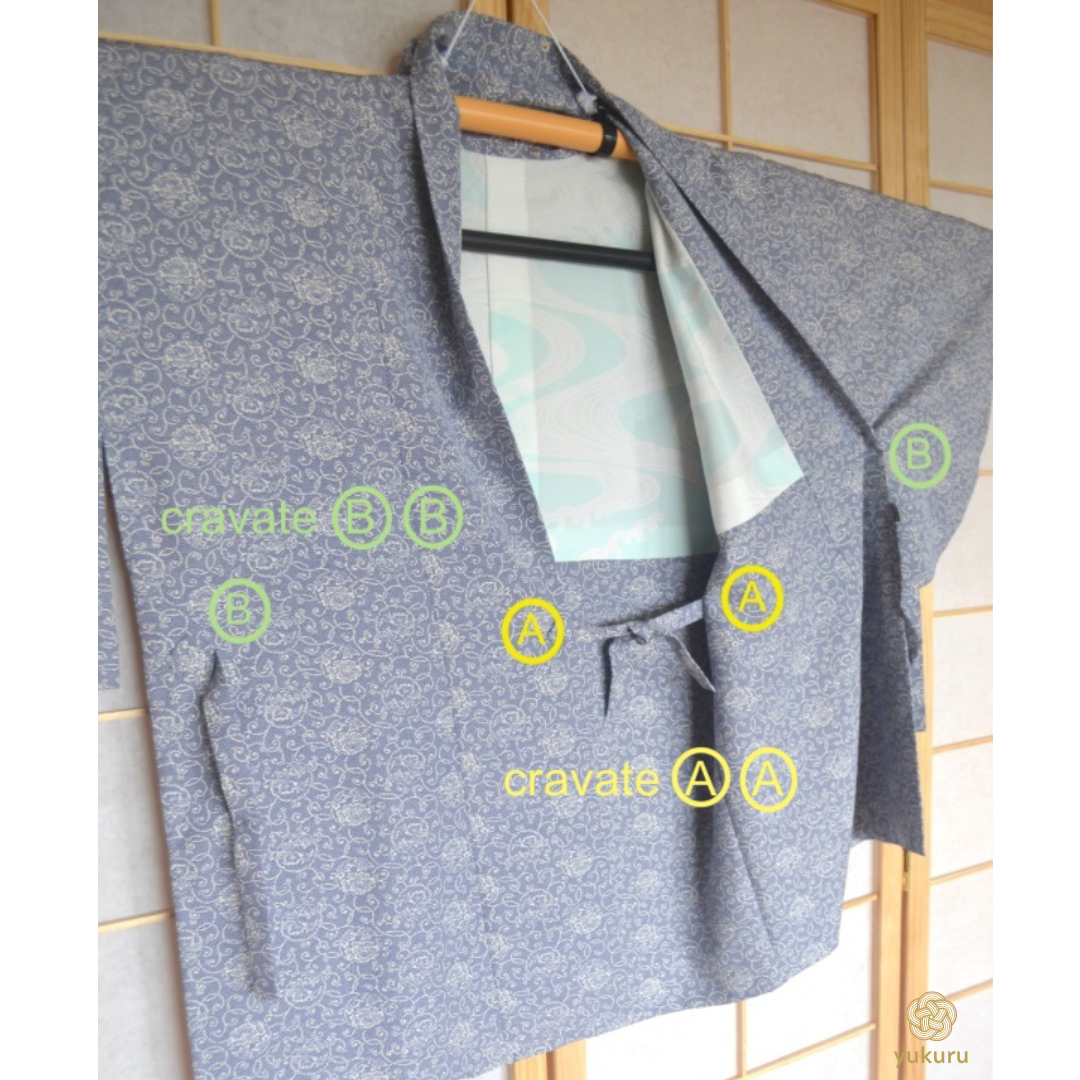 Haori Femme Vintage €94.90 - Ivy "Karakusa", bleu - 0015