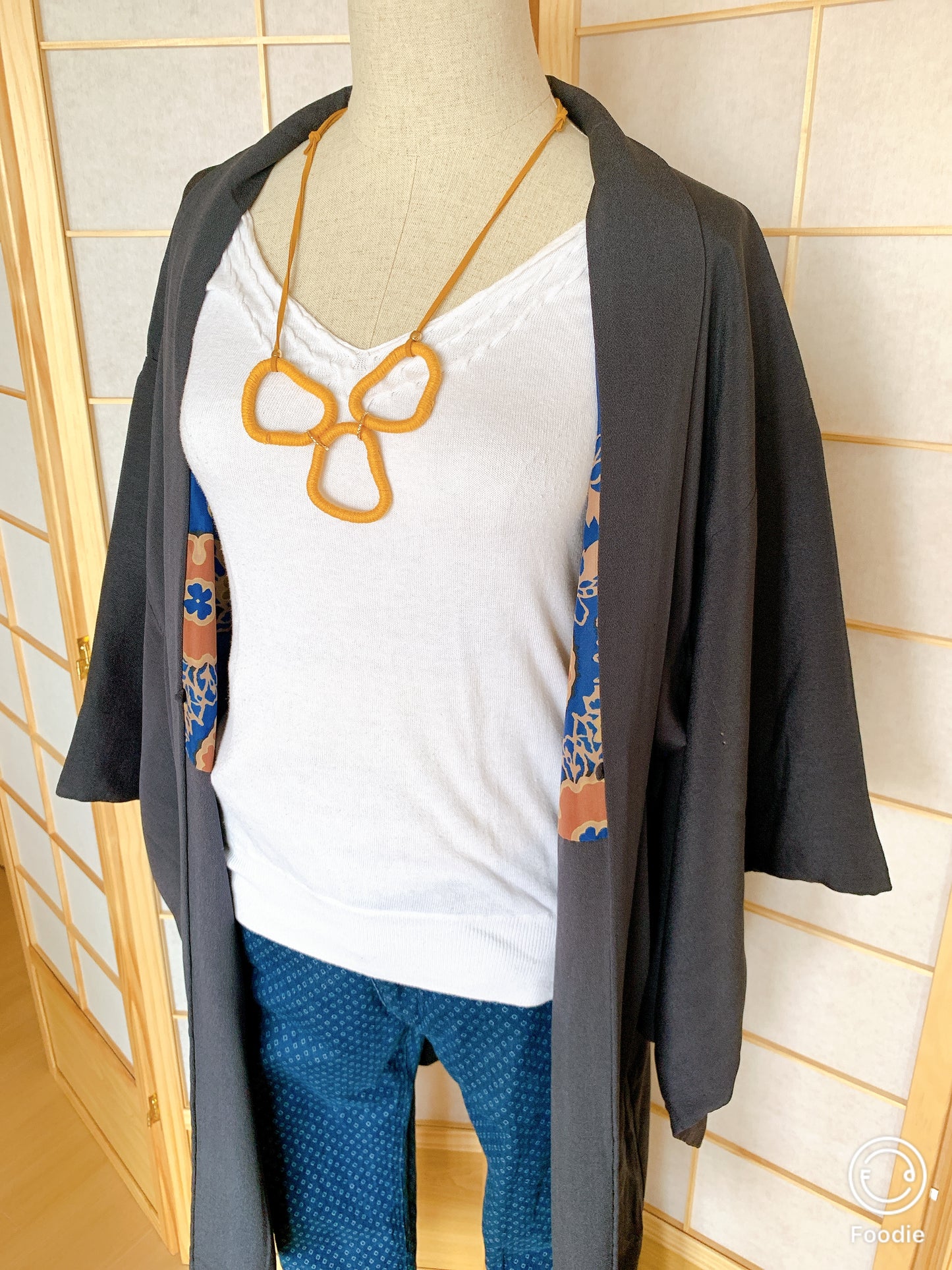 Haori Femme Vintage €109.50 - plaine, gris foncé - 0012