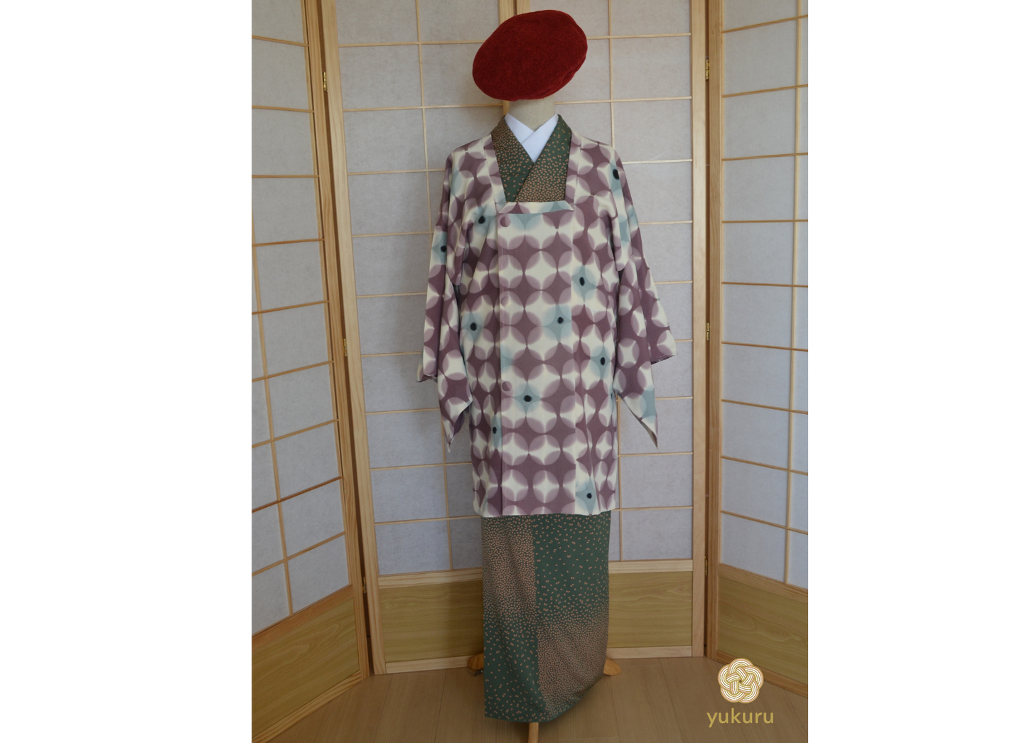 Michiyuki Coat Femme Vintage €129.80 - shibori style, blanc/lavande - 0016