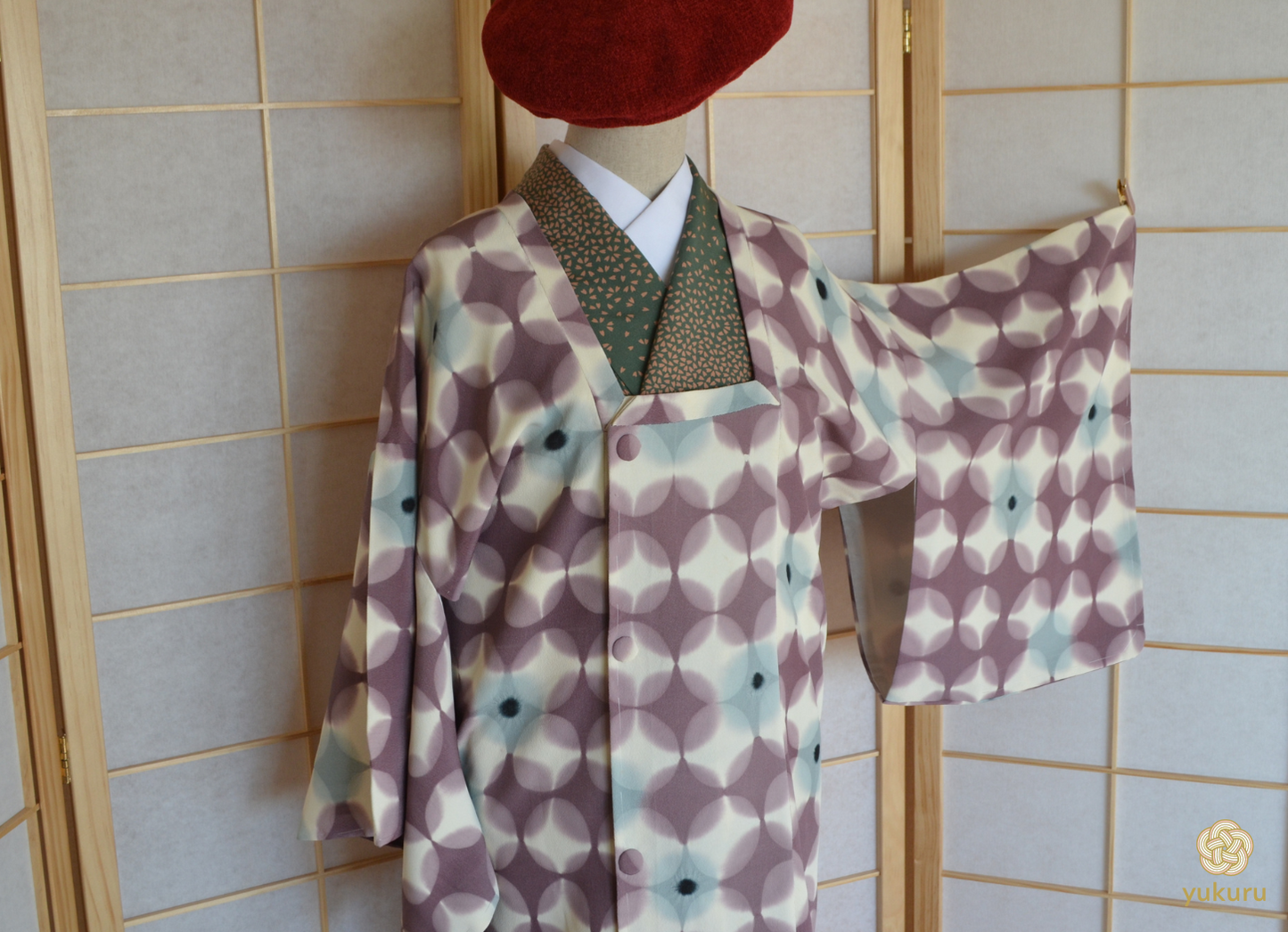 Michiyuki Coat Femme Vintage €129.80 - shibori style, blanc/lavande - 0016