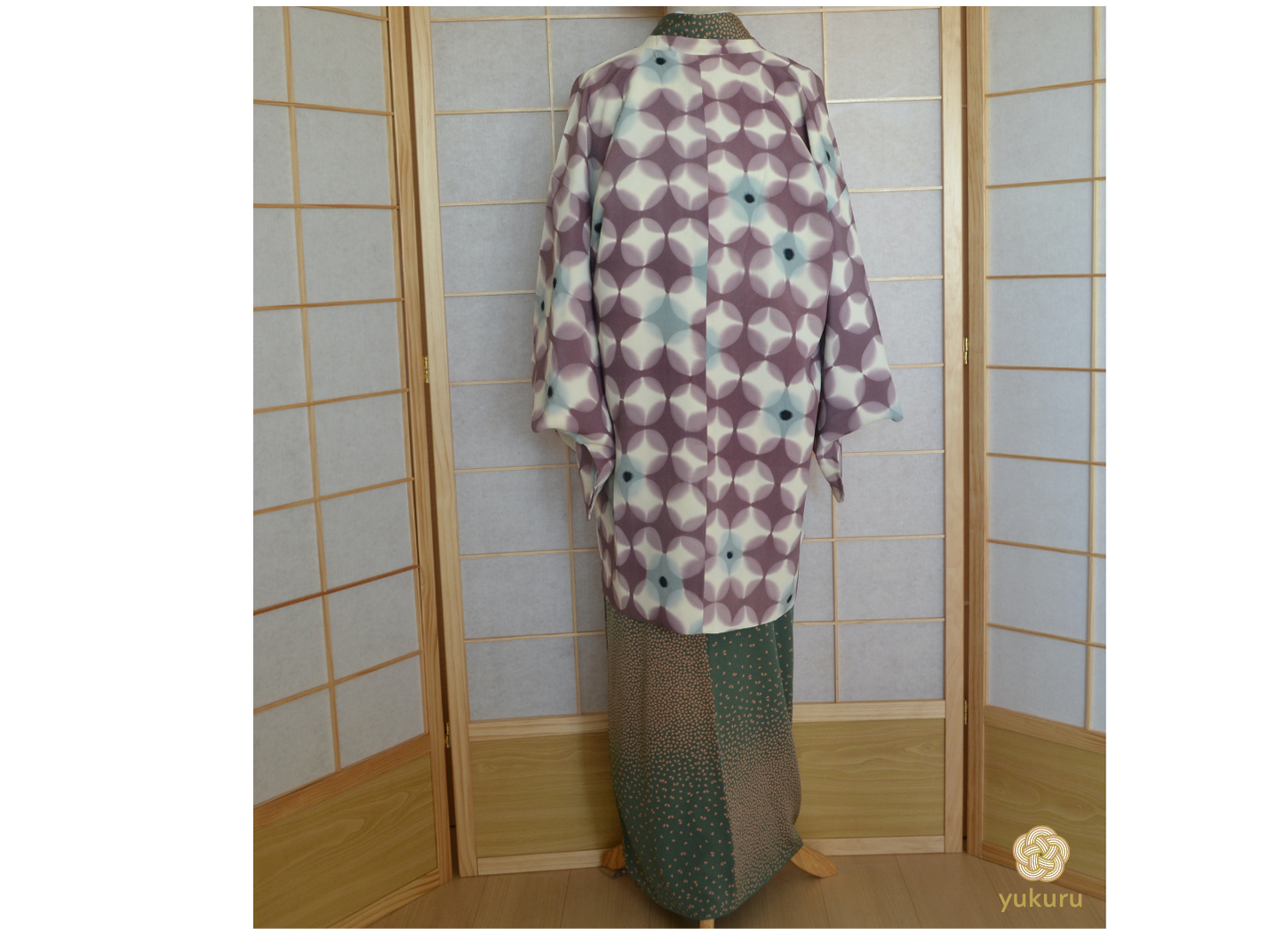 Michiyuki Coat Femme Vintage €129.80 - shibori style, blanc/lavande - 0016