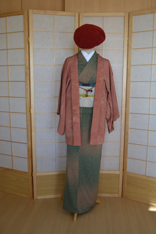 Haori Femme Vintage €94.50 - edo-komon, rouge - 0008
