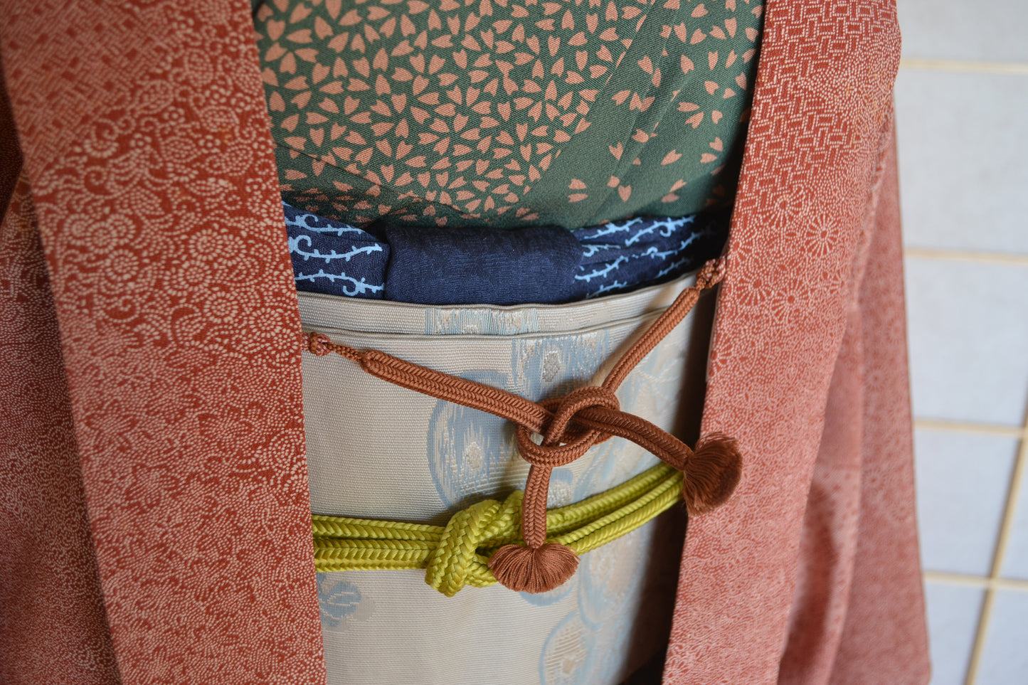 Haori Femme Vintage €94.50 - edo-komon, rouge - 0008