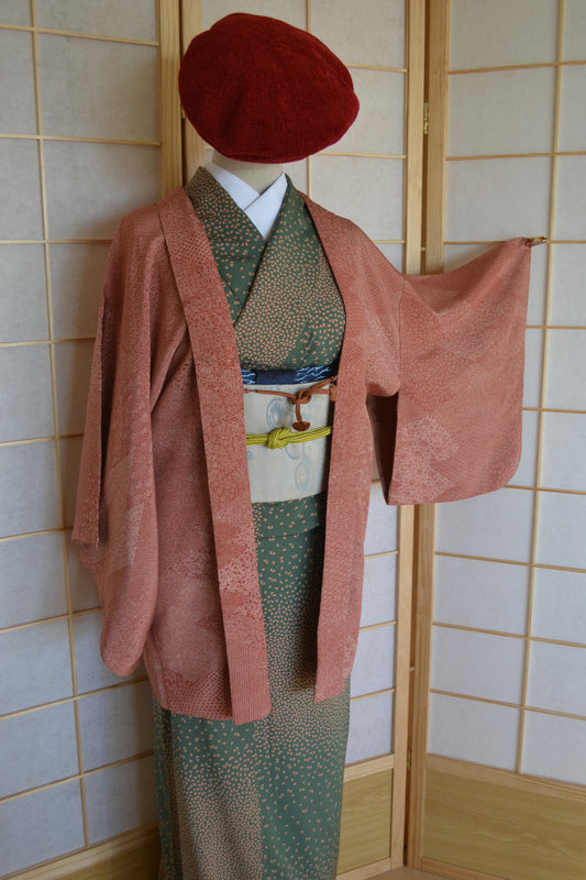 Haori Femme Vintage €94.50 - edo-komon, rouge - 0008