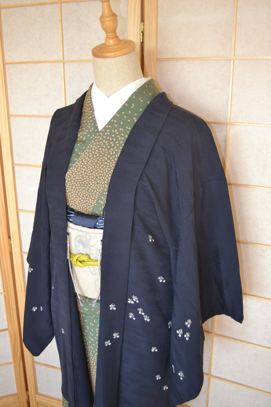 Haori Femme Vintage €89.50 - tissu d'été, bleu marine - 0001