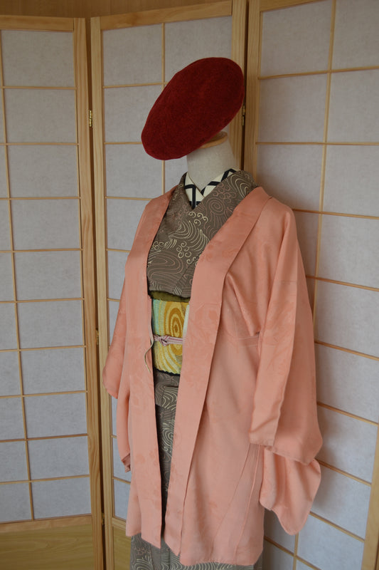 Haori Femme Vintage €75.50 - fleurs et l'eau qui coule, rose - 0005